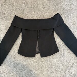 Meshki Black Off-Shoulder Jacket